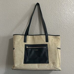 GIGI New York Blue/Tan Canvas Tote
